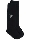 PRADA PRADA WOMEN'S BLACK WOOL SOCKS,66497S2021YVZF0002 L