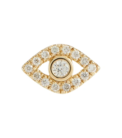 Sydney Evan Evil Eye 14kt Gold Single Earring With Diamonds