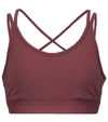 Tory Sport Compression Mélange Cross-back Bra In Winetasting Heather