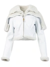 GIVENCHY MIX SHEARLING CROPPED JACKET WHITE