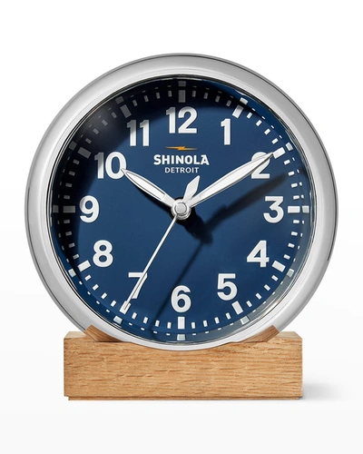 Shinola Runwell 6" Inch Desk Clock, Navy