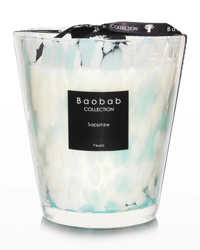 Baobab Collection Max 16 Sapphire Pearls Scented Candle In Blue/wht