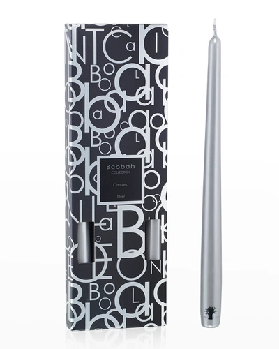 Baobab Collection Candela Candlesticks, Silver