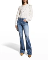Veronica Beard Espalier Embroidered Top In White