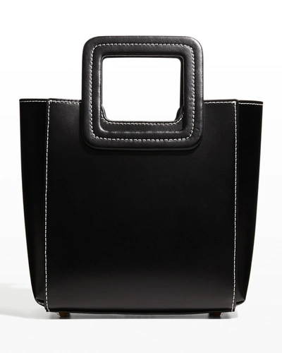 Staud Shirley Mini Leather Tote Bag In Black