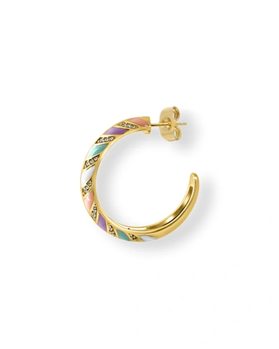 Elizabeth Stone Jewelry Ziggy Hoop Earrings In Pastel