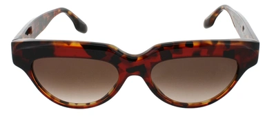 Victoria Beckham Vb602s 616 Rectangle Sunglasses In Brown
