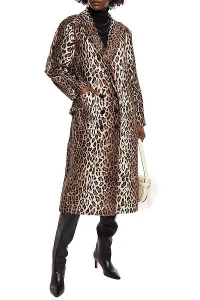 Redemption Double-breasted Leopard-print Faux Fur Coat In Animal Print