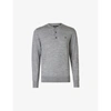 Allsaints Mens Grey Marl Mode Slim-fit Merino Wool Polo Shirt Xs