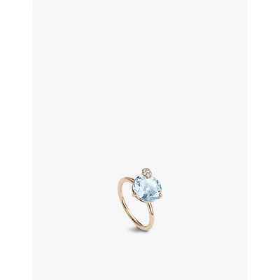 Bucherer Fine Jewellery Peekaboo 18ct Rose-gold 0.04ct Diamond And 3.19ct Aquamarine Ring In Rose Gold