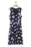 TOMMY HILFIGER DAISY LACE FLORAL BELTED DRESS