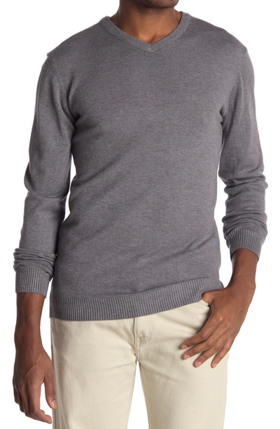 X-ray V-neck Rib Knit Sweater In Charcoal