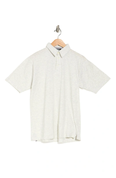 Burnside Classic Short Sleeve Polo Shirt In Heather Ecru
