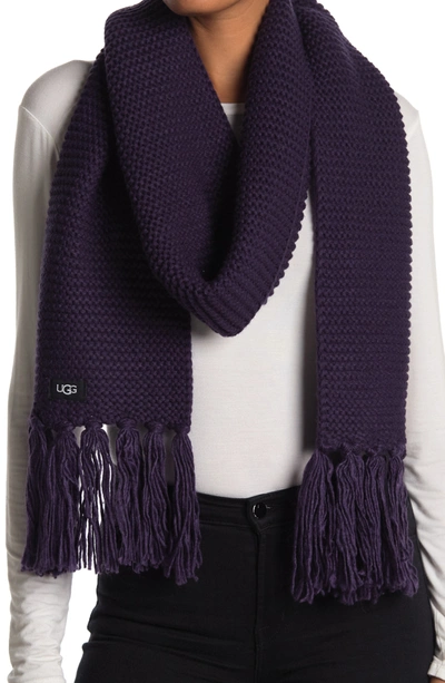 Ugg Fringe Trim Knit Scarf In Nightshade