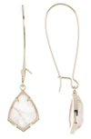 Kendra Scott Carrine Earrings In Rose Quartz/ Gold