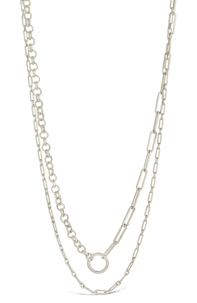 Sterling Forever Sloane Layered Chain Necklace In Silver