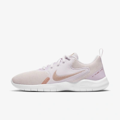 Nike Women's Flex Experience Run 10 Running Sneakers From Finish Line In Champagne/violet/white