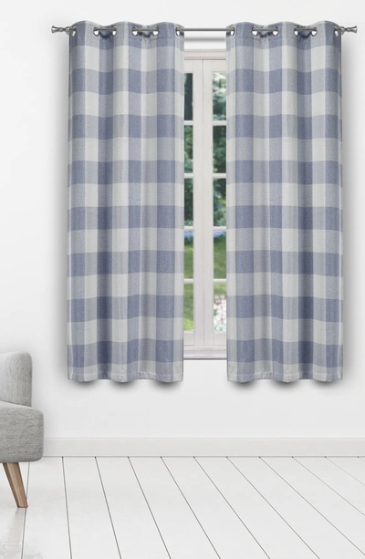 Duck River Textile Aaron Buffalo Check Blackout Window Curtain In Blue