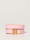 Balmain Leather Belt In Blush Pink