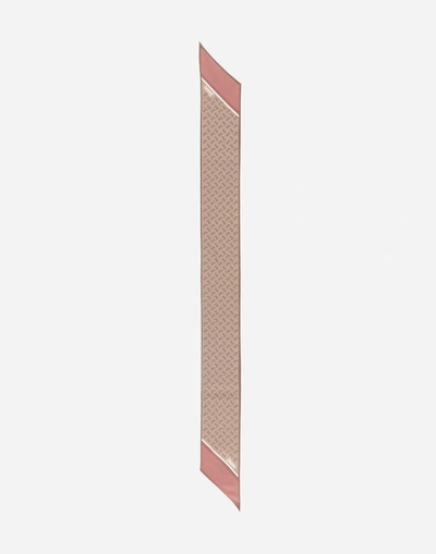 Herno Silk Monogram Foulard 16x184cm In Pink