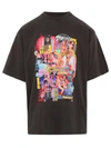 WE11 DONE CHARCOAL COTTON NEW MOVIE COLLAGE T-SHIRT