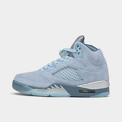 Nike Jordan Women's Air 5 Retro Se Basketball Shoes In Ice/blue Graphite/metallic Silver