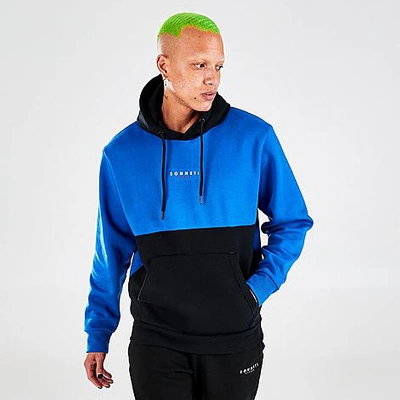 Sonneti Men's Colorblock London Pullover Hoodie In Blue/black