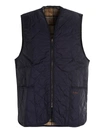 Barbour Reversible Quilted Vest With Tartan Motif In Blue