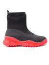 Pinko Lug Sole Ankle Boots In Nero/rosso