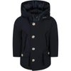 Woolrich Black Jacket For Boy With Logo In Black