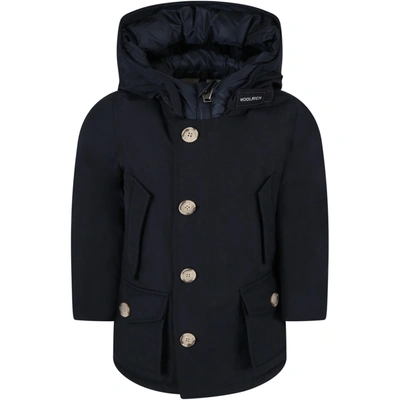 WOOLRICH BLUE JACKET FOR BOY WITH LOGO,CFWKOU0188MRUT0641 MLB