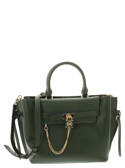 Michael Kors Hamilton Legacy - Large Leather Belted Satchel In Moss