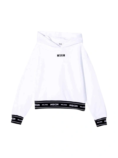 Msgm Kids' White Sweatshirt Unisex In Bianco