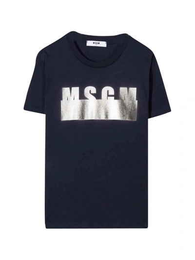 Msgm Moschino Kids Unisex Blue T-shirt In Blu Navy