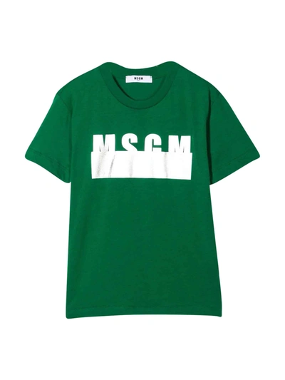 Msgm Moschino Kids Unisex Green T-shirt In Verde