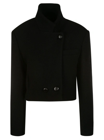 Isabel Marant Edna Cropped Double-breasted Wool Jacket In Black