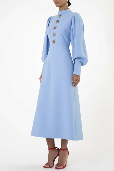 andrew gn midi dress Andrew Gn Butterfly-Print Belted Silk Midi Dress