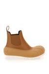 Stella Mccartney Duck Rubber-trimmed Vegetarian Leather Chelsea Boots In Beige
