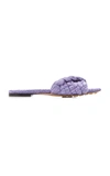 Bottega Veneta Woven Raffia Sandals In Purple
