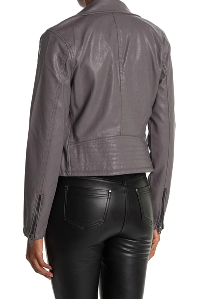 Blanknyc Faux Leather Moto Jacket In Dark Grey