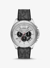 MICHAEL KORS OVERSIZED BRECKEN LOGO AND SILVER-TONE WATCH