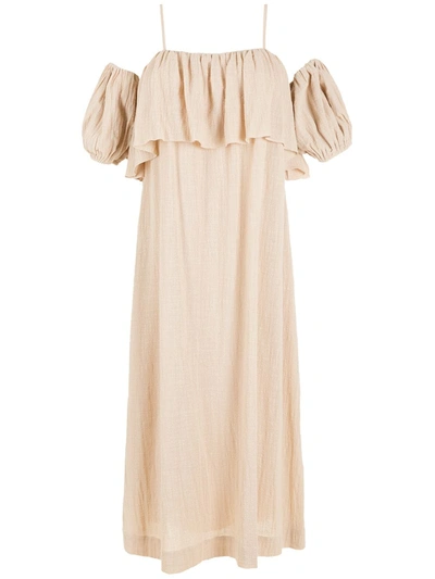 Nk Gaze Pina Violeta Midi Dress In Nude