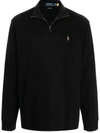 Polo Ralph Lauren Estate-rib Quarter-zip Pullover In Schwarz