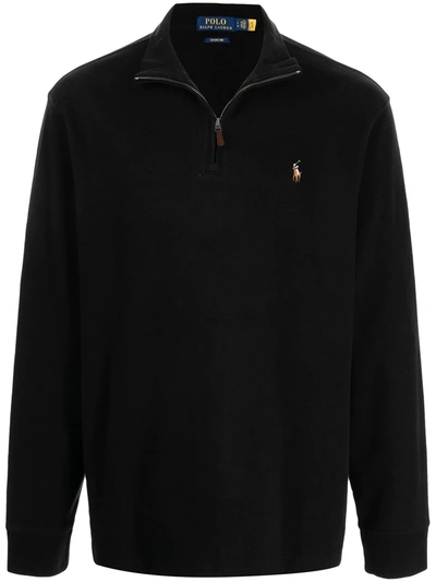 Polo Ralph Lauren Logo-embroidered Sweatshirt In Schwarz