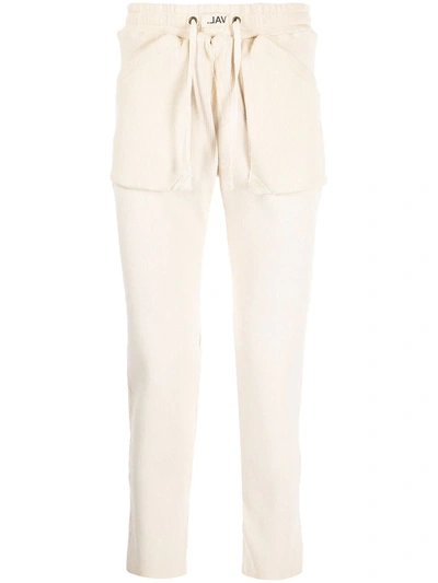 Val Kristopher Ribbed Straight-leg Trousers In Weiss