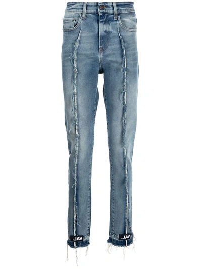 Val Kristopher Raw-cut Slim-fit Jeans In Blau
