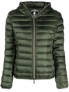 Save The Duck Padded Zip-up Hooded Jacket In Grün