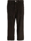 Jejia Corduroy Cropped Trousers In Braun