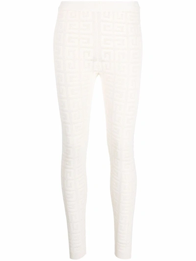 Givenchy Monogram-pattern High-waisted Leggings In White