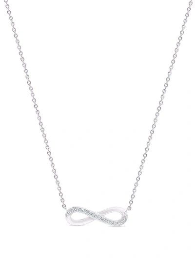 De Beers Jewellers 18kt White Gold Infinity Diamond Necklace In Silber